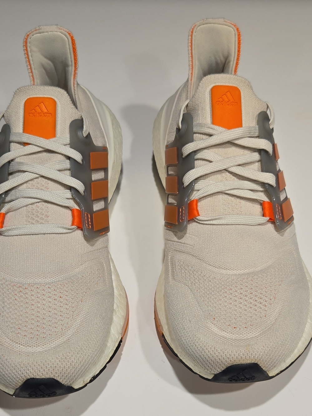 Adidas UltraBoost 22 Running Shoes Aluminium / Impact Orange GX6643 Men's US 9